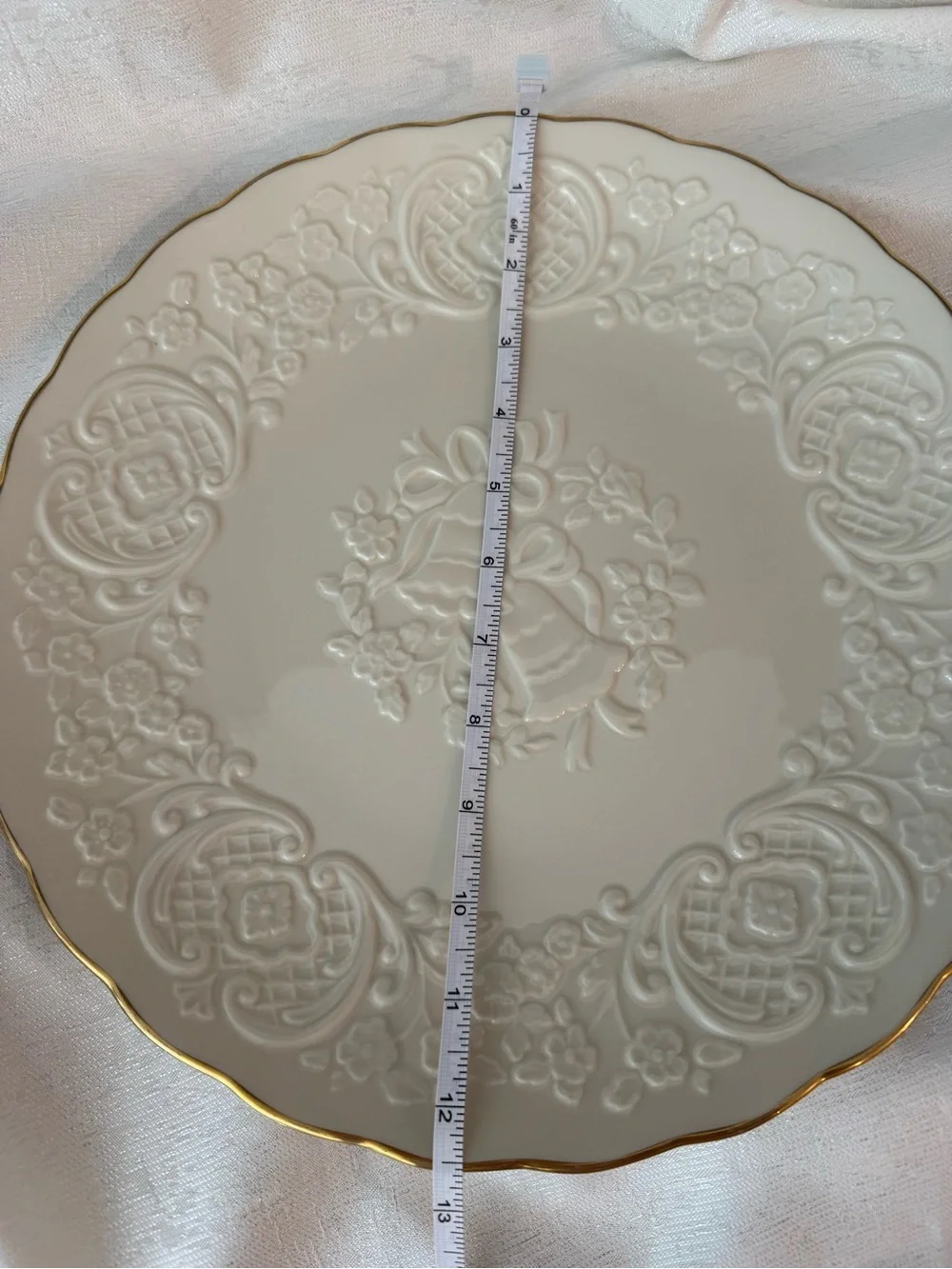 Lenox Wedding Promises Marriage Plate Embossed with Gold Trim